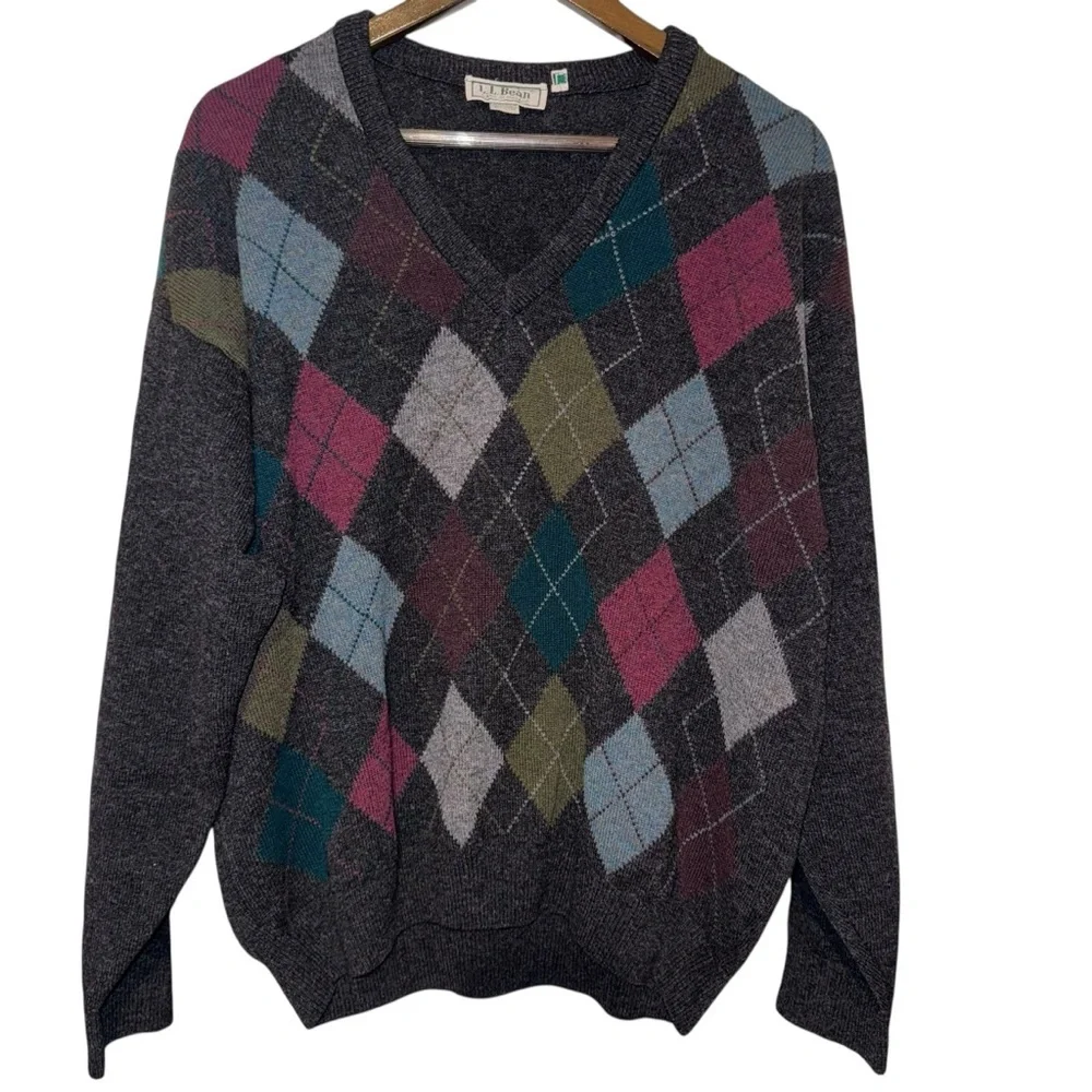 L.L.‎ Bean Ireland Lambswool Sweater Vintage Wool Crewneck large Academia preppy
